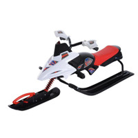 SNOW RACER SLEDS FOR KIDS WITH PADDED RUBBER SEAT, SNOW MOTOR WITH WIND SHIELD HANDLE AND ANTI-SLIP PEDAL, WINTER GIFT F