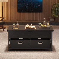 Latitude Run® Lift Top Coffee Table With Storage, 4 In 1 Square Centre Table With 2 Drawers And Hidden Compartment, Mode