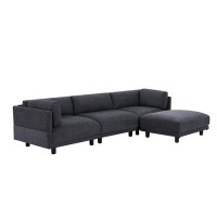 Latitude Run® Upholstery Convertible Sectional Sofa 100% Polyester Plywood 3 26 x 102.4 x 63.5