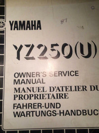 1987 Yamaha YZ250U owners Service Manual