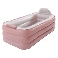 OUKANING OUKANING Rectangular Inflatable Hot Tub in Pink