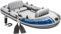 NEW INTEX EXCURSION 4 INFLATABLE BOAT SET 68324NP