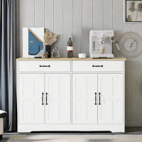 Gracie Oaks 47.95'' Wide Sideboard With 2 Drawers And 4 Farmhouse Doors