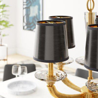 Symple Stuff 5.25" H Parchment Drum Candelabra Shade ( Clip On ) in Black
