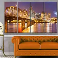 Made in Canada - Design Art 'Skyline of Portland Panorama' Photographic Print Multi-Piece Image on Canvas