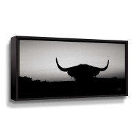 Foundry Select Bull Set BW Crop Gallery Wrapped Floater-Framed Canvas
