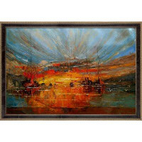 Tori Home Boats' by Justyna Kopania Framed Painting on Canvas