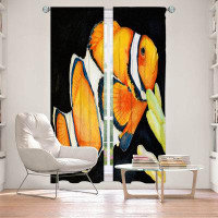 East Urban Home Lined Window Curtains 2-panel Set for Window Size by Marley Ungaro Sea Life- Clown Fish