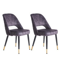 Mercer41 Velvet Upholstered Side Chair (set Of 2)