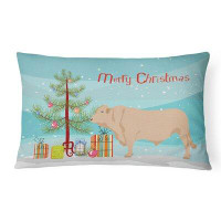 The Holiday Aisle® Northgate Charolais Cow Christmas Fabric Indoor/Outdoor Throw Pillow
