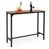 17 Stories 17 Storeys 48'' Rectangular Bar Table Kitchen Dining Table W/ Steel Frame & Adjustable Feet