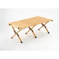 UNICOO UNICOO –bamboo Folding Picnic Table, Portable Camping Table W/carry Bag, Low Height Foldable Bbq Roll Up Table, B