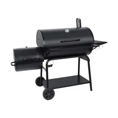4 SEASONS FURNITURE Charcoal Grill For Smokers, Movable With Side Table On Wheels, For Large Event Parties Terrace Potlu