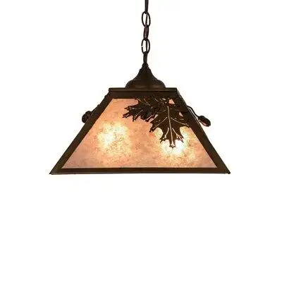 Meyda Lighting Oak Leaf and Acorn 2-Light Unique / Statement Dome Pendant