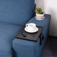 Elevon Sofa Armrest Tray, Folding Tray, Snacks Table, Suitable for Food and Drinks, Orange