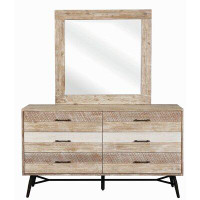 Rosecliff Heights Marisa 6 Drawer Double Dresser with Mirror