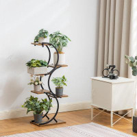17 Stories Plant Stand Indoor 6-Tier Wrought Iron Plant Stand Green Indoor Plant Stand Tiered Plant Stand