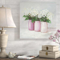 Made in Canada - August Grove 'Hydrangea Flowers in Vases' Oil Painting Print on Wrapped Canvas