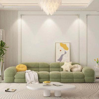 MABOLUS 102.36" Green Velvet Modular Sofa cushion couch