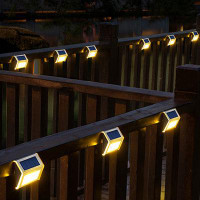 Aptoco Solar Lights 6 LED Outdoor Pathway Waterproof Garden Yard Stair Step Fence Lamp