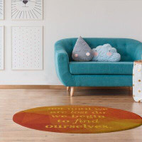 East Urban Home Faux Gemstone Find Yourself Quote Poly Chenille Rug