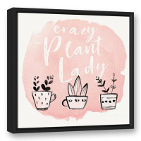 Trinx Crazy Plant Lady Framed On Canvas Print