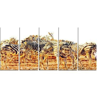 Made in Canada - Design Art Zebra Herd - Unframed Graphic Art Print on Metal in Arts & Collectibles