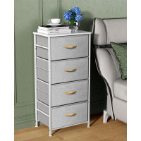 Ebern Designs Versatile Grey Fabric Dresser With Large Capacity Drawers For Multiple Rooms