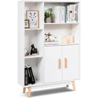 Corrigan Studio Storage Cabinet, Free Standing Pantry Cabinet With 2 Door Cabinet And 5 Shelves, Home Office Furniture B