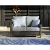 Signature Design by Ashley Elite Park 55.5" Wide Outdoor Wicker Loveseat with Cushions