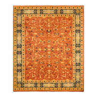 Isabelline Mogul, One-Of-A-Kind Hand-Knotted Area Rug  - Orange, 8' 1" X 9' 10"