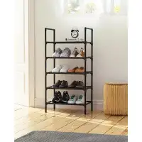 Rebrilliant Shoes Rack With 6-Side Pockets For Small Narrow Space Closet Entryway