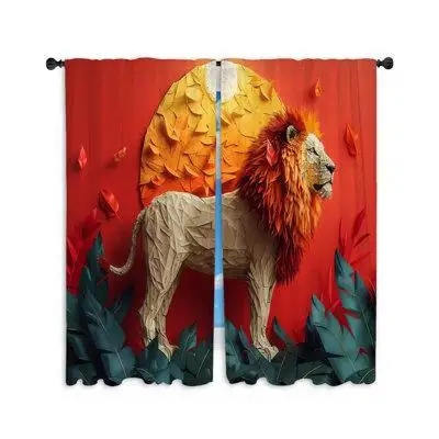 Upgrade your home decor with these Lion Art sheer window curtains printed in the USA! Great for your...