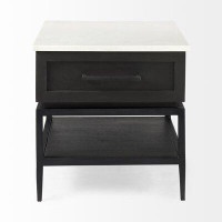 Joss & Main Margorie 1 - Drawer Solid Wood Mighstand in White/Black