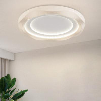 Wrought Studio 20" Cream Dimmable LED Flush Mount Ceiling Light With Remote Control