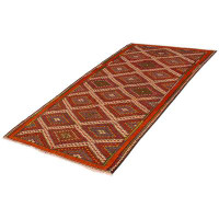 Isabelline Sely Red Kilim 5'11" x 11'1"