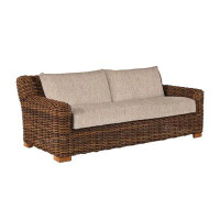 Summer Classics Montauk 84.25" Wide Outdoor Wicker Patio Sofa with Cushions