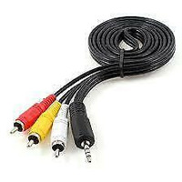 Rca 3P Conversion Cable,3.5mm Jack to 3 RCA Cable for TV VCD DVD, M/M, 6FT