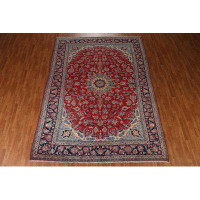 Isabelline Floral Red Najafabad Persian Design Area Rug Hand-Knotted 8X12
