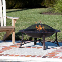 World Menagerie Portable Patio Outdoor Firepit Backyard Fireplace Included Screen Lift Tool