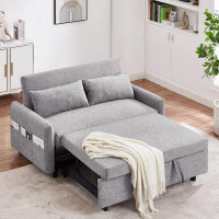 Ebern Designs Pull Out Sleep Sofa Bed, Loveseats Sofa Couch with Adjsutable Backrest, Upholstered Sofa