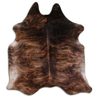 Foundry Select NATURAL HAIR ON Cowhide RUG DARK BRINDLE 3 - 5 M GRADE A