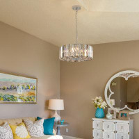 Mercer41 Modern Crystal Chandelier For Living-Room Round Cristal Lamp Luxury Home Decor Light Fixture