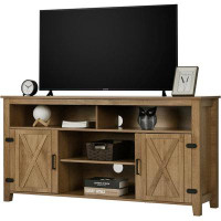 August Grove Barn Door TV Stand for 65 Inch TV, TV Media Console Storage TV Cabinet for Living Room