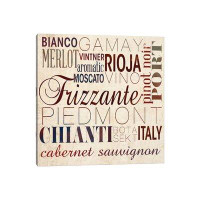 East Urban Home Wine Words I - Wrapped Canvas Print