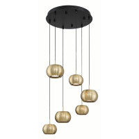Everly Quinn George Kovacs Breyssi Coal And Brushed Gold Finish Pendant Light