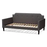 Hokku Designs Lefancy Misisco Modern and Contemporary Grey Fabric Upholstered Twin Size Sofa Daybed
