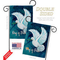 Breeze Decor Together For Peace Garden Flag Set Earth Expression 13 X18.5 Inches Double-Sided Decorative House Decoratio