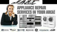 FAST IN HOME REPAIRS  and SHOP REPAIRS to FRIDGES - STOVES - WASHERS - DRYERS and DISHWASHERS  (780)468-4616