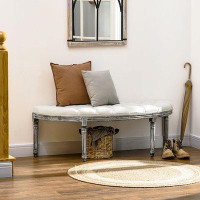 House of Hampton Semi-Circle End Of Bed Bench With Tufted Design